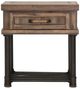 Michael Amini® Crossings Reclaimed Barn Side Table with Gunmetal Black Base-2