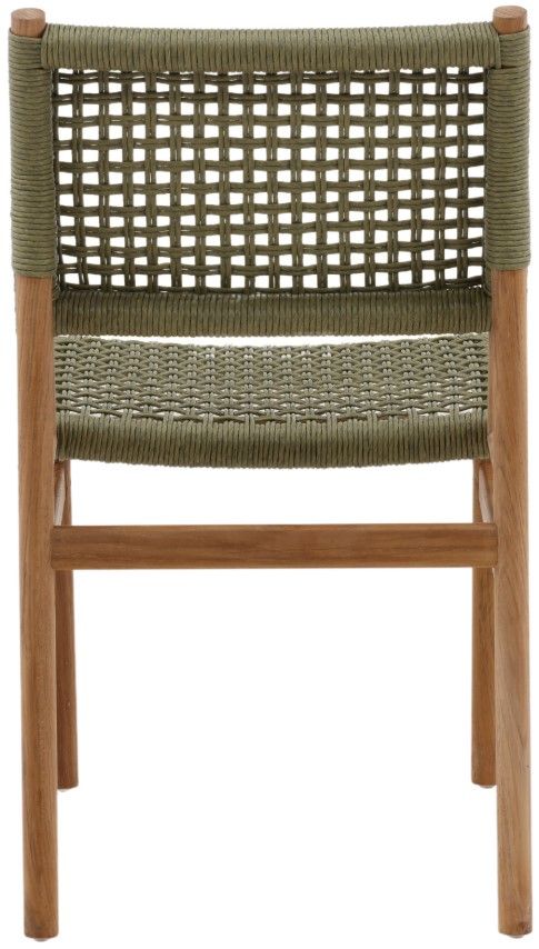 Dovetail Furniture Francisca 2-Piece Green/Natural Faux Rattan/Wooden Outdoor Dining Chair Set-3