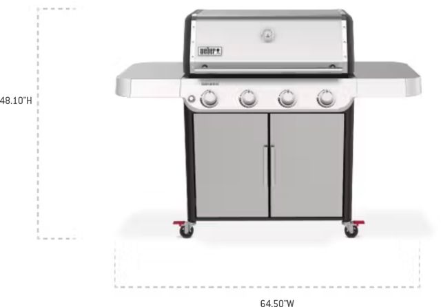 Weber® Genesis S-415 4-Burner Stainless Steel Freestanding Liquid Propane Grill-1