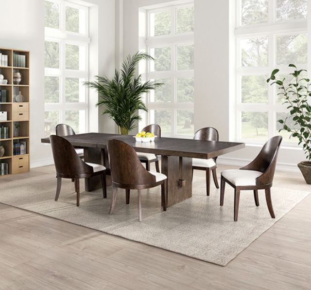 Furniture of America® Morden 2-Piece Dark Walnut/Off-White Side Chair-2