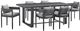 Armen Living Menorca 7-Piece Dark Gray Aluminum/Fabric Outdoor Dining Table Set-0