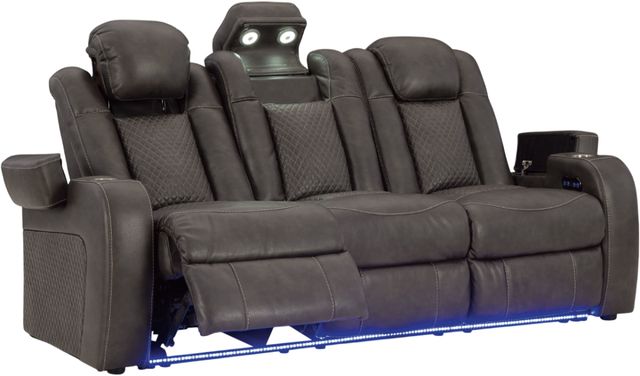 Signature Design by Ashley® Fyne-Dyme Shadow Power Reclining Sofa-2