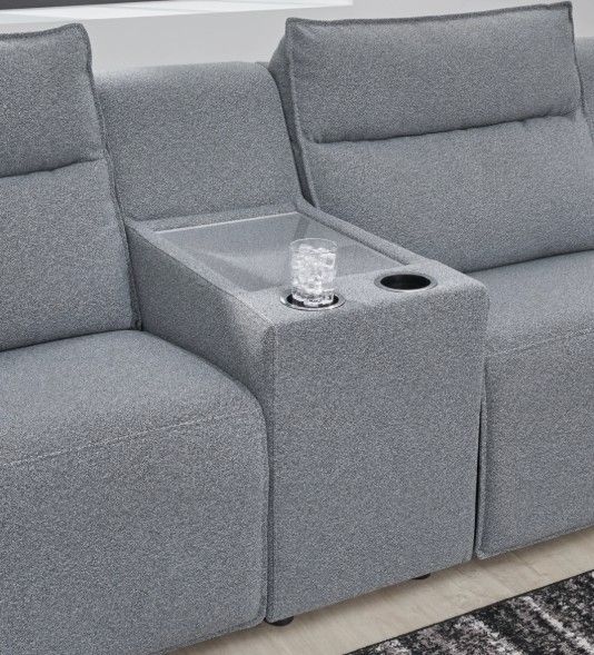 Signature Design by Ashley® Modmax II 6-Piece Pepper/Salt Power Reclining Sectional with Storage Console-3