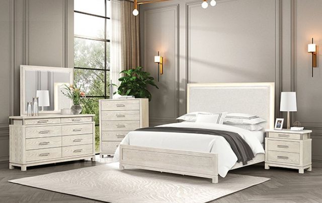 Furniture of America® Lafayette Weathered Gray Queen Panel Bed-1