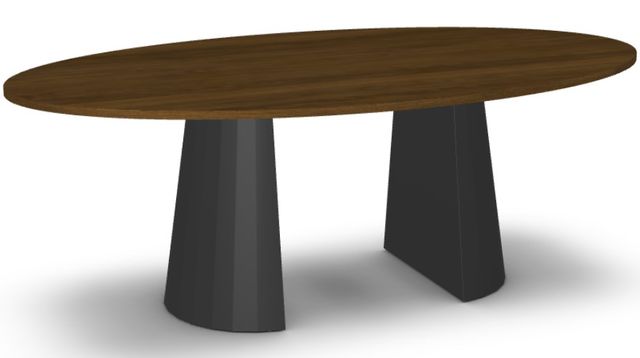 Amisco Customizable Gemma Walnut Veneer 84'' Bar Height Oval Table-0