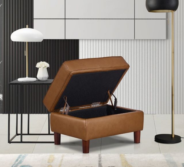 Hydeline® Bella Cognac Brown Ottoman-2