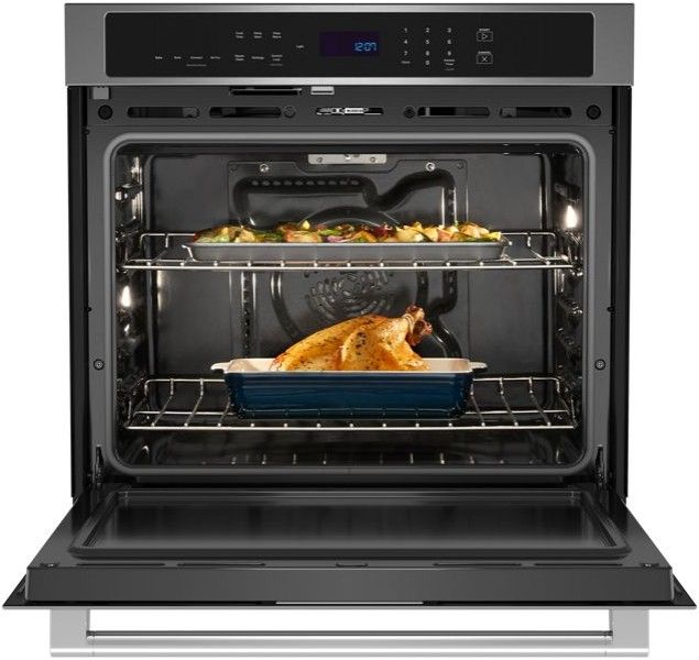 Maytag® 30” Fingerprint Resistant Stainless Steel Single Electric Wall Oven with EvenAir™ True Convection System-1