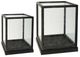 A & B Home 2-Piece Black Xylon Square Display Box Set-0