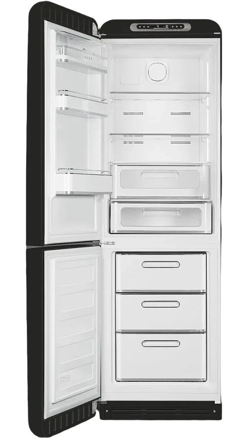 Smeg 50's Retro Style Aesthetic 11.7 Cu. Ft. Black Bottom Freezer Refrigerator-1