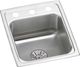 Elkay Lustertone® Classic Lustrous Satin 13" x 16" x 6-1/2" 2-Hole Single Bowl Drop-In ADA Sink with Perfect Drain®-0