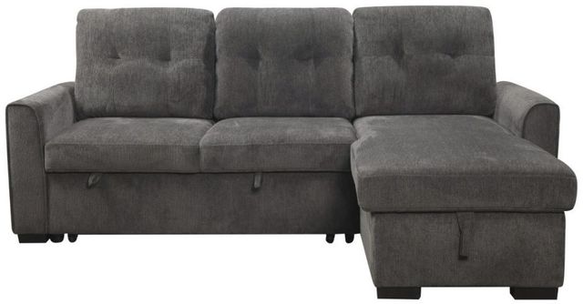 Mazin Furniture Carolina 2-Piece Dark Gray Reversible Pullout Sleeper Sectional and Storage Chaise-1