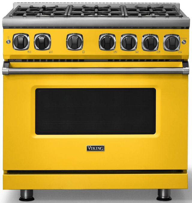 Viking® 7 Series 36'' Daffodil Pro Style Natural Gas Range-0