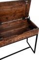 Porter International Designs Lakewood Brown Lift Top Console Table with Black Metal Frame-4