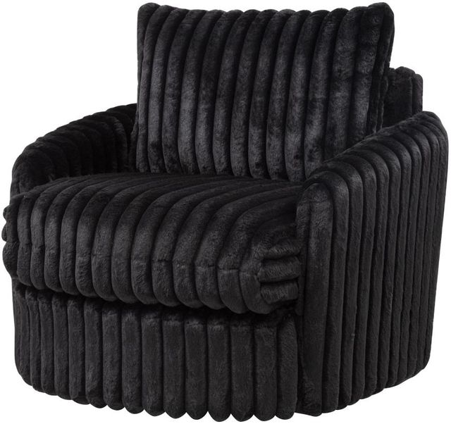 Coaster® Sarco Black Upholstered Swivel Arm Chair-3