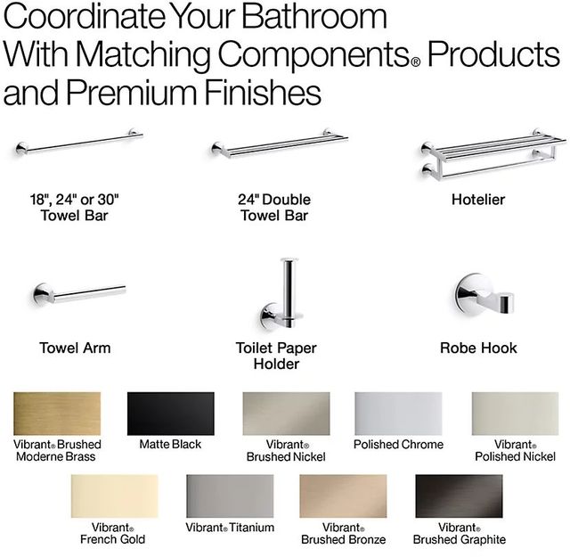 KOHLER® Components® Vibrant Brushed Nickel Double Towel Bar-3