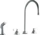 Elkay Chrome 8" Centerset Concealed Deck Faucet with 8" Gooseneck Spout and 2" Lever Handles with Side Spray-0