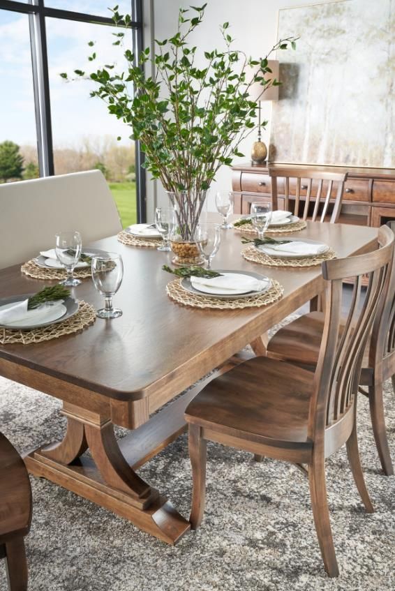 Urban Collections by Yutzy Woodworking Harper Cappuccino Double Pedestal Dining Table -2