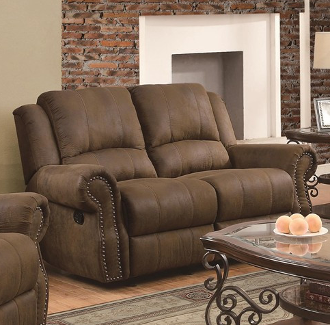Coaster® Sir Rawlinson Buckskin Brown Gliding Reclining Loveseat-3