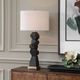 Uttermost® Demelo Deep Walnut Stacked Wood Table Lamp-1
