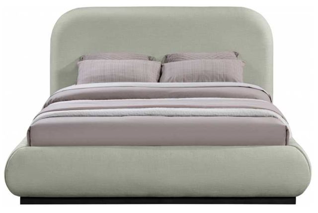 Meridian Furniture Vaughn Mint Queen Chenille Fabric Upholstered Panel Bed-1