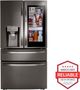 LG 36" 22.5 Cu. Ft. PrintProof™ Black Stainless Steel Smart Wi-Fi Enabled Counter Depth French Door Refrigerator with CraftIce™-2