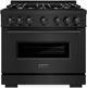 ZLINE Classic 36" Black Stainless Steel Pro Style Dual Fuel Range-0