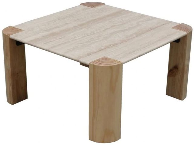 Nest Home Collections Esme Nordic Natural/Sabbia Travertine 31" Square End Table-0