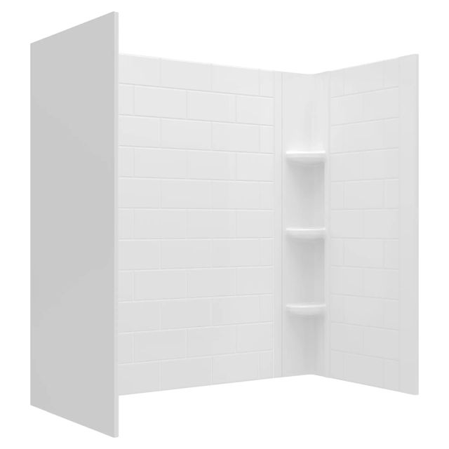 American Standard  Princeton® PRO White 60" x 32" Direct to Stud Subway Tile Bathtub Wall Set-0