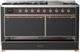 Ilve® Majestic III 60" Graphite Matte Pro Style Dual Fuel Natural Gas Range with Solid Door and Copper Trim-4