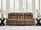 Benchcraft® Mackmenville Caramel Manual Reclining Sofa-2