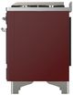 Ilve® Majestic III 60" Burgundy Pro Style Dual Fuel Liquid Propane Range with French Top and Chrome Trim-4
