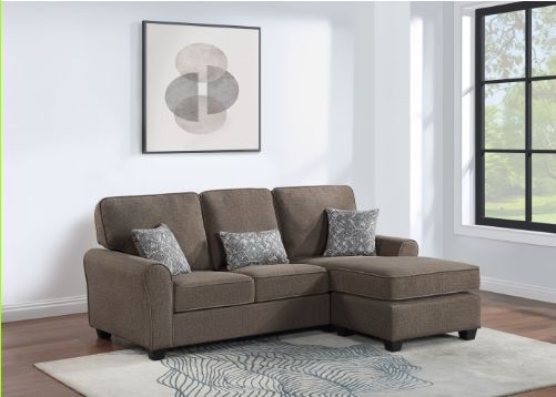 Milton Greens Stars 2-Piece Dark Brown Plushy Cushioned Flared Round Arm Sectional-2