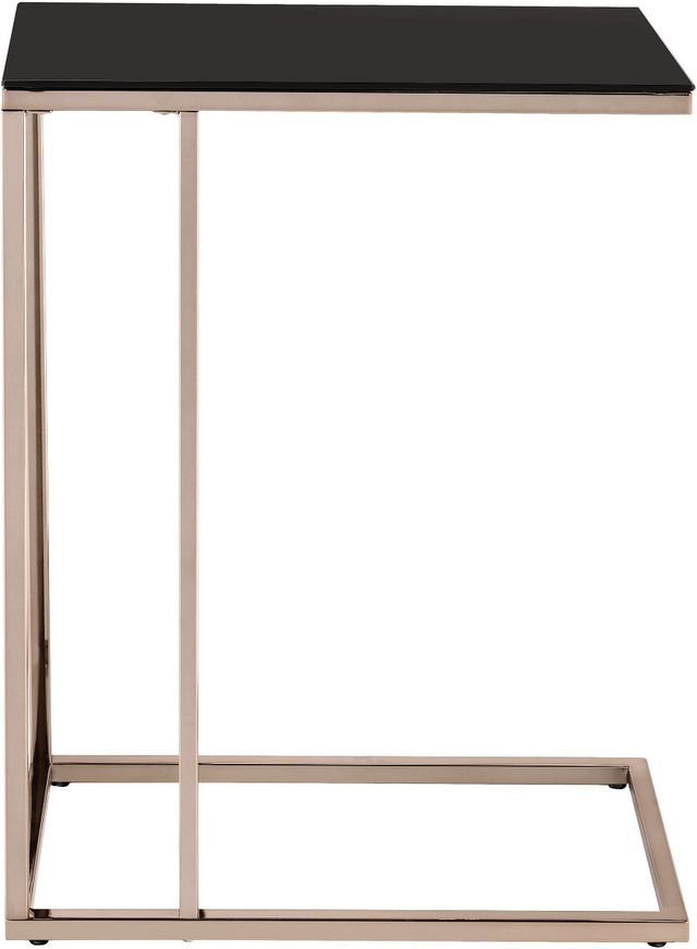 Coaster® Rectangular Black Chrome Accent Table with Chocolate Chrome Base-1