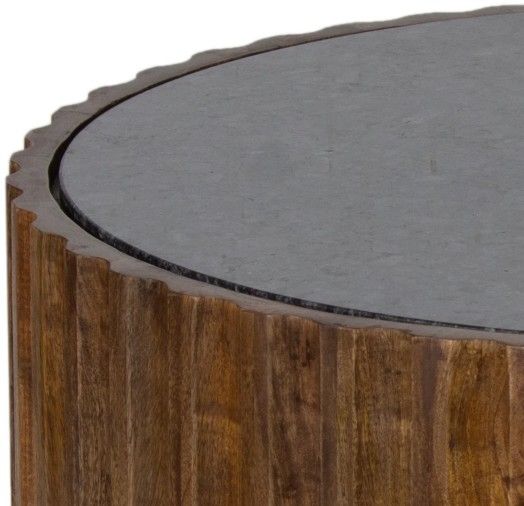 Porter International Designs Pinion Black Coffee Table with Walnut Base-2