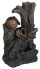 A & B Home Aged Brown 4-Tier Broken Pot Outdoor Water Fountain-1