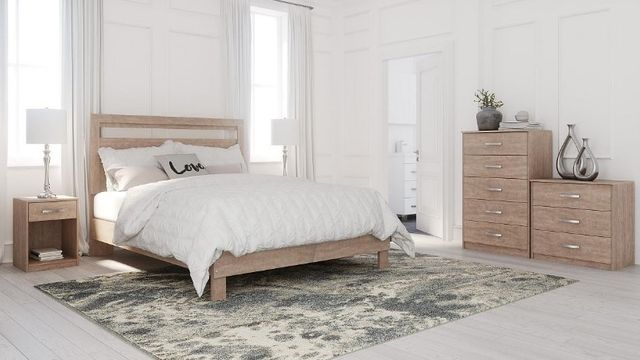 Signature Design by Ashley® Flannia 2-Piece Gray Queen Platform Bed Set-3
