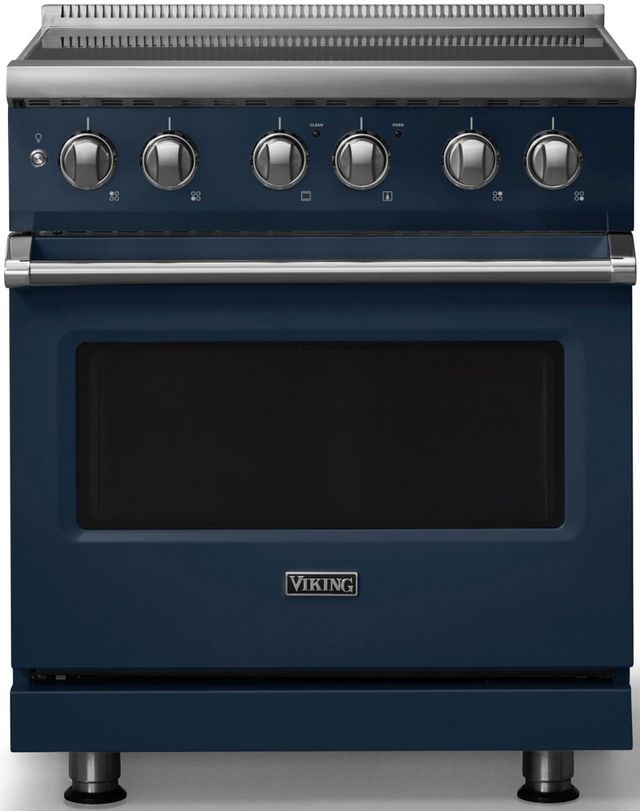 Viking® 5 Series 30" Slate Blue Pro Style Induction Range with Polished Chrome Trim-0