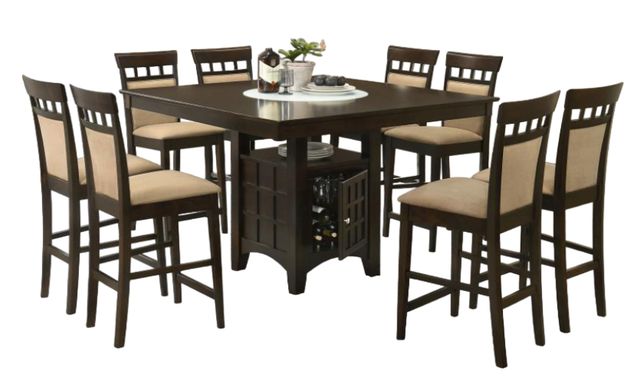 Coaster® Gabriel 9-Piece Brown Square Counter Height Dining Set-0