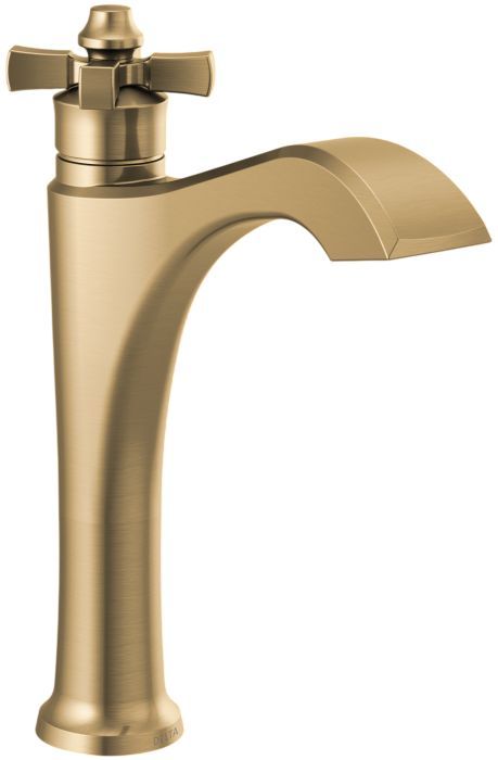 Delta Dorval® Champagne Bronze Single Handle Cross Mid-Height Vessel Bathroom Faucet-0