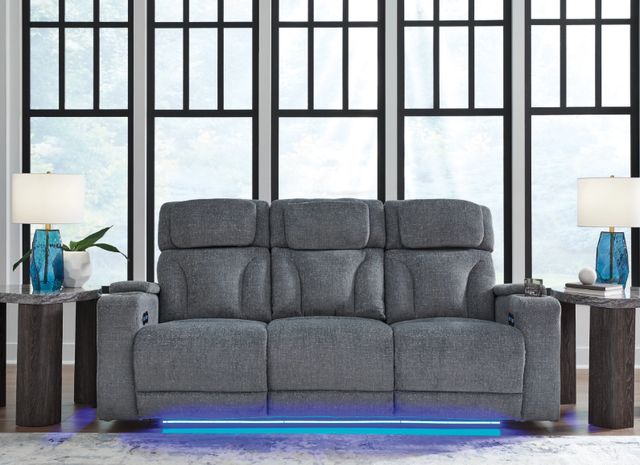 Signature Design by Ashley® Forest Lake Steel Power Reclining Sofa with Adjustable Headrest-1