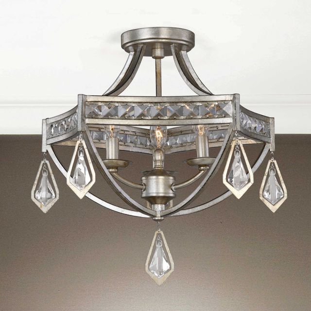 Uttermost Tamworth Modern Silver Semi Flush Mount Light-4