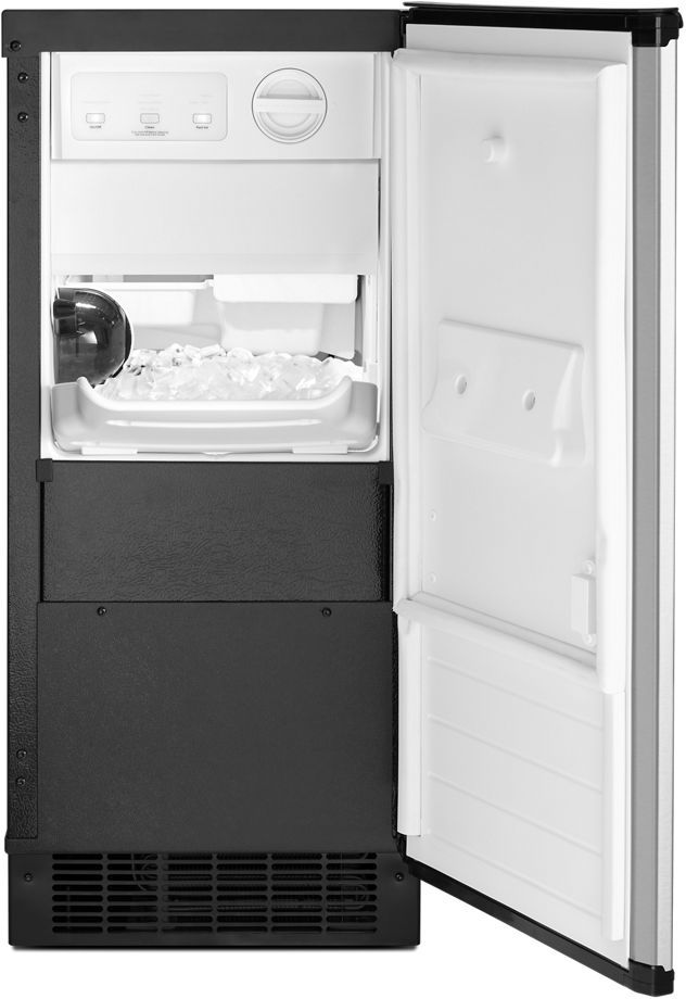 Whirlpool® 15" 25 lb. Stainless Steel Countertop Ice Maker-1