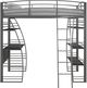 dhp furniture® Sage Studio Silver Twin Metal Loft Bed with Integrated Desk and Shelves-1