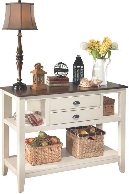 Brown/Cottage White Dining Server - FLAWED-1