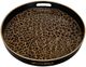 A & B Home Quinn 2-Piece Black/Brown Safari Pattern Round Tray Set-2