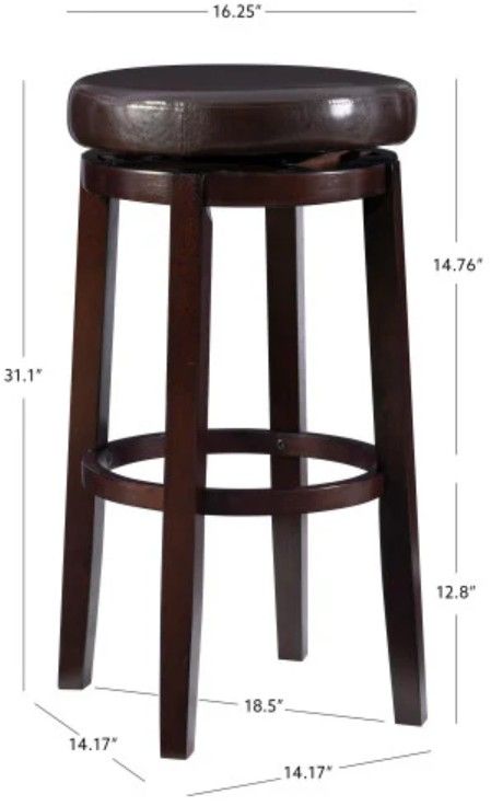 Linon Maya Brown Bar Stool-2