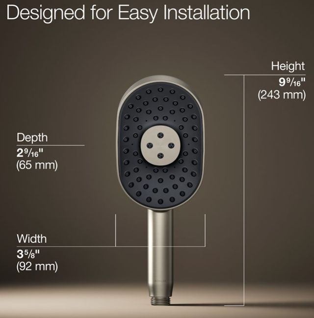 KOHLER® Statement® Vibrant Brushed Nickel 2.5 GPM Oblong 3-Function Handshower-3