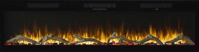 Bernards Black 74" Firebox with Logs-1