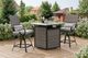 Furniture of America® Arosa 2-Piece Black/Gray Polyrattan/Steel Outdoor Counter Swivel Arm Chair Set-1