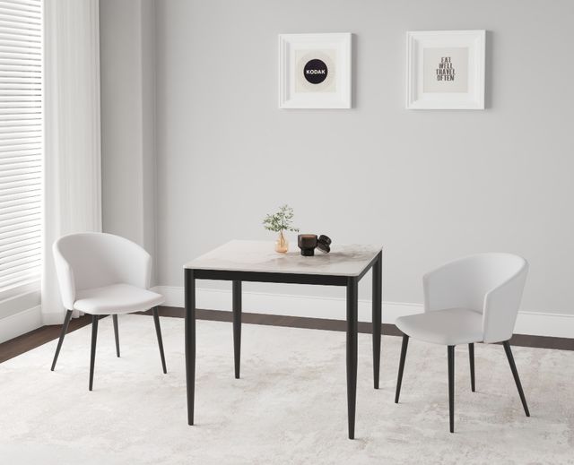 Cramco Marta Chanel Sintered Stone Top Dining Table with Matte Black Base-1
